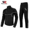 WEST BIKING Winter Mens Cycling Outfit Fleece Warm MTB Jacket Reflective Cycling Sportwear Jerseys Pant Suit Thermal Sport Gear 240313