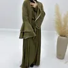 2024 New Fashion Ethnic Clothing Muslim Women Elegant Gown + DressThree Pieces Set Dubai Cardigan Caftan Robe Abaya