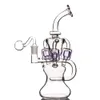 Azul Verde Vidro Água Bongs Roxo Reciclador Dab Rigs Percolater Queimador de Óleo com 14mm Joint Hookah Bubbler Cachimbo para Shisha Acessório