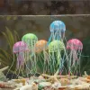 Dekorationer 10st/Lot Simulation Artificial Jellyfish Glowing Effect Aquarium Decoration Fish Tank Ornament Decor Accessory Blue Green