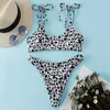 Les maillots de bain féminins à Leopard Pritted Bikini définissent Push Up Massuit de maillots de bain Bikinis Bikinis Resets pour filles 14-16