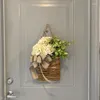 玄関の玄関の花瓶の花口の花の花の緑の吊りプランターポーチの結婚式の装飾人工吊りバスケット