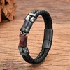 Charm Armband Natural Tiger Eyes Stone Man Design italiensk armband handgjorda lädertrender smycken Pulsera Hombre