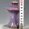 Vasos Antigo Jun Porcelana Roxo Cogumelo Garrafa Decoração Com Arranjo De Flores Estilo Chinês