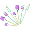 Flatware Sets 2 Cutlery Sugar Spoons Mixing Dessert Forks Dinnerware Cake Serving Utensils Tea Tableware Coffee