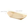 Dinnerware Sets 60 Pcs Sushi Wooden Boat Paper Plates Serving Bowl Tray Appetizer Palm Leaf