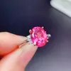 Cluster Rings CoLife Jewelry Simple Silver Pink Topaz Ring For Party 8mm 10mm 925