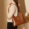 Evening Bags Wine Red Shoulder Hobo Bag For Women With Genuine Cow Leather Luxury Designer Ladies Handbags Purse