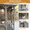 Cat Carriers Enclosure Outdoor Catios Indoor Wooden Kitty House Cage With Resting Boxes Platforms Waterproof Roof