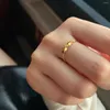 Cluster Rings 14k Gold Color Small Sugar Beads Transport Ring For Women Birthday Wedding Engagement Adjustable Fine Jewelry Gifts