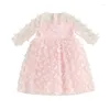 Girl Dresses Kid Baby Butterfly Tulle Dress Valentine S Day Short Sleeve 3D Sweet Princess Party Spring Summer