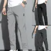 Casual Man Summer Ice Cool Pants Baggy Stretch Active Track Corredores Bolsos Gym Sports Workout Calças Sweatpants para roupas masculinas m0MN #