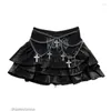 Skirts Ruibbit Original Japanese Harajuku Style Girl High Waist Ruffles Cute Black Denim Pleated Skitrs Preppy Mini Shorts