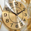 Zegary ścienne Zegar nowoczesny dekoracja salonu duży luksusowy wystrój domu metalowy zegarek Ginkgo Art Paint