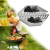 Grills 2 Stücke Silber BBQ Holzkohle Körbe Werkzeuge Brikett Halter Heavy Duty Container Versorgung für Rauch Kugelgrills Grillen Barbeque