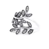 Cluster Rings Sparkling Leav Ring Authentic 925 Sterling Silver Fashion Jewelry For Women