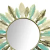 Mirrors Decorative Wall Mirror Iron Art Feather Mirror Wall Bohemian Style Modern for Bathroom Oranment for living room Home decor