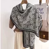 Sarongs 2024 Spring and Autumn New Luxury Design Womens Beach Long Shawl Windproof Thin Imitation Wool Scarf Womens 180 * 65cm 240325