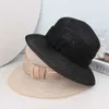 Wide Brim Hats Bucket Hats MAXSITI U Summer Breathable Straw Hat Womens Folding Beach Hat Fisherman Basin Hat Black Straw Hat Panama Hat J240325