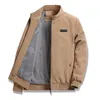 Men's Jackets 1Pc Men Spring Autumn Corduroy Coat Stand Collar Thin Full Zipper Closure Jacket Long Sleeve Placket Side Pockets Outwear