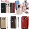 Mobiltelefonfodral Luxury Retro Card Wallet Crossbody Leather Case för Samsung Galaxy S20 Note10 Pro S8 S9 S10 Plus Note8 Note9 A20 A50 A70 S7EDG H240326