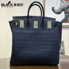 Sac à main femme BK L noir cousu main brume mat peau de Crocodile ventre poing roi sac Plus sac haut grand 40 cm luxe