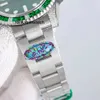 Automatisk klocka RLX Clean Now Diamond Mens Watch 3135 Movement 40mm Green 904L Raffinerad stålvattentät