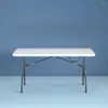 Camp Furniture Table pliante de 6 pieds en Mesa de pique-nique moucheté blanc