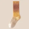 Femmes chaussettes mode pour les tendances épaissir nouveauté décontracté filles dégradé chaud respirant créatif AB coloré femme