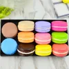 Dekorativa blommor 12Colors 4cm Simuleringskakor mjuka modell konstgjorda livsmedel falska för butik mat tebord dekoration pu mini macaron