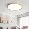 천장 조명 Nordic Ultra-Thin Led Led Wooden for Living Room Bedroom 램프 목재 고정 장치 현대 아크릴 전등