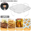 Werkzeuge Air Fryer Rack Grillen Rack Edelstahl Mehrzweck Kochen Halter Outdoor BBQ Werkzeuge Home Küche Airfryer Zubehör