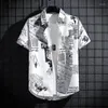 Men's Casual Shirts Printed Shirt Seaside Vacation Top Large Size Oversized Beach Clothing