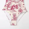 Kvinnors badkläder Kvinnor Beach Cover Up Stylish One-Piece Swimsuit Set med snörningskjol Floral Cover-up Mage Control Beachwear för