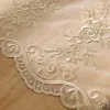 Gardiner europeiska gyllene lyxiga rena tyllgardiner för kök beige fönster gardin broderade draperier för vardagsrum sovrum kortinor