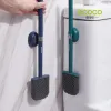Brosses ECOCO brosse de toilette ménage sans angle mort longue poignée toilette artefact mural Silicone brosse de toilette accessoires de salle de bain