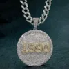 Micro Pave Diamond Hip Hop Pendant Two Tone Color Gold och Silver Plated Custom Mens Iced Out Jewelry