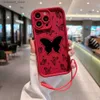 Cell Phone Cases Beautiful Butterfly Hot Funny Phone Case For OPPO Reno 2 3 4 5 6 7 7Z 8 8T 10 Pro Plus 4G 5G Soft TPU Back Cover With Hand StrapY240325