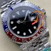 Pepsi 126710 DD3285 Orologio automatico da uomo Clean CF Rosso Blu Lunetta in ceramica Quadrante nero 904L Jubilee Bracciale in acciaio Super Edition Stessa scheda di garanzia seriale Puretime