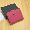 Luxury Designer Wallet Genuine Leather Womens Zero Purse Credit Card Slot Business Card Wallets 2024 New Folding Key Bag Triangle Coin Purses With box