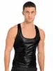 Mannen Glanzend Metallic Sleevel Vest Tank Top Party Clubwear Hemd Sexy Racer Back Slim Past Hemdje Gladde Tank Top T-shirt R7ux #