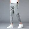 夏の足首の長さのカジュアルパンツメン薄いクラシックスタイルfiスリムストレートコットブランドの衣料品のズボン男性i0e＃