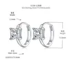 Passed Tester Moissanite Earrings Anti-allergic 925 Silver Square Moissanite Earrings Hoops for Girls Women Gift