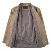 Bahar Sonbahar Blazer Ceket Erkekler Pamuklu Çar Takım Palto Sıkış Slim Fit Luxury Busin Blazer Askeri Ordu Bombacı Ceket M-5XL Q6PM#