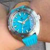 Orologi da polso S NH35 Tandorio Diver meccanico a carica automatica da uomo quadrante in mop arancione lancetta in acciaio 200 m impermeabile 42 mm orologio da nuoto vetro sfericoC24325