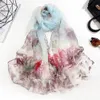 Sarongs Landschaftsmalerei Druck Sommerstrand Sonnenschutz Chiffon George Scarves Weibliche Gründerin Schalbandana Elegant 24325