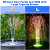 Jackets Aisitin Fontaine Solaire LED 5,5 W, Fontaines d'eau Solaires avec Batterie 3000 mAh 6 Buses, pour Bain d'oiseaux, Jardin et extérieur, etc.