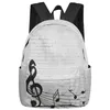 Mochila notas musicais folha vintage feminina mochilas adolescentes estudantes sacos de escola portátil homens mulheres femininas mochila de viagem