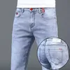 Nova Harajuku Fi Primavera Outono Marca de Luxo Estilo Coreano Roupas Casuais Azul Denim Elegante Designer Magro Calças Jeans Masculinas T8ld #