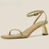 Sandalias Tamaño 34-39 para mujer Verano 2024 Roma Correa Tacones altos Zapatos de mujer Cuero real Sandalias de tacón de lujo